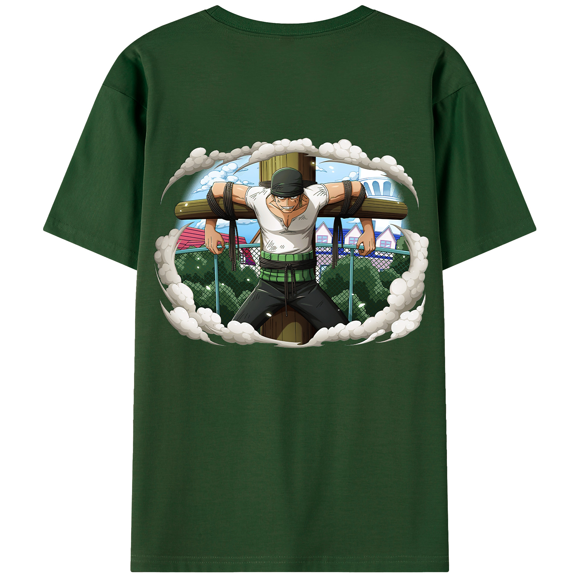 ワンピース ロロノア・ゾロ ONE PIECE Roronoa Zoro 綿100％半袖Tシャツ（背面プリント）